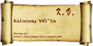 Kalocsay Véta névjegykártya